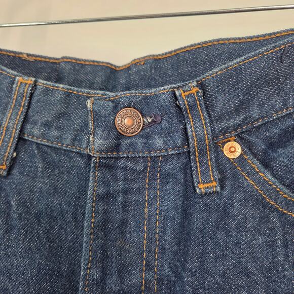VTG women SZ 11 Dark Wash 70s High Rise Straight Leg Cotton Made USA 26048-0214 - Picture 4 of 8